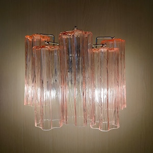 Murano glass pink Tronchi wall sconce
