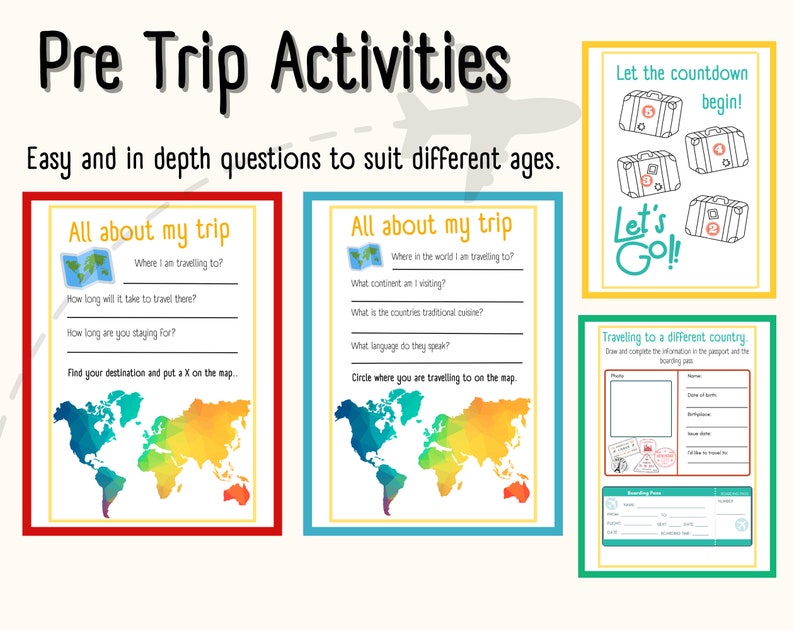 Printable Kids Travel Journal & Fun Activities, Holiday Journal, Travel