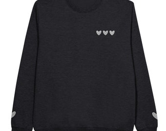Hearts” Premium Embroidered Women’s Crewneck Sweatshirt