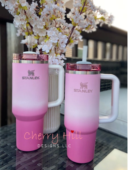 40oz/30oz Custom Dyed Pink Ombre Authentic Stanley Tumblers 