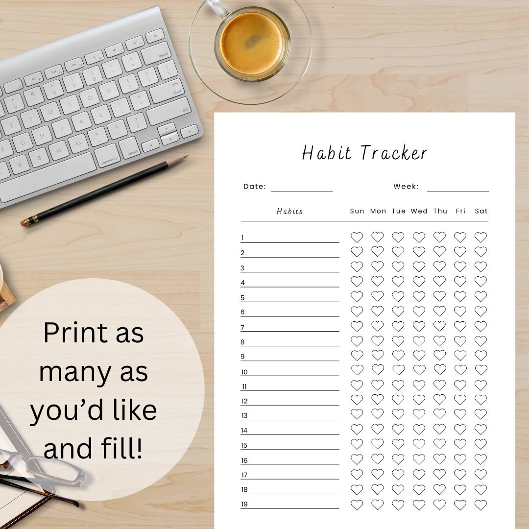 Weekly Habit Tracker, Printable Routine Tracker, Habit Tracker Template ...