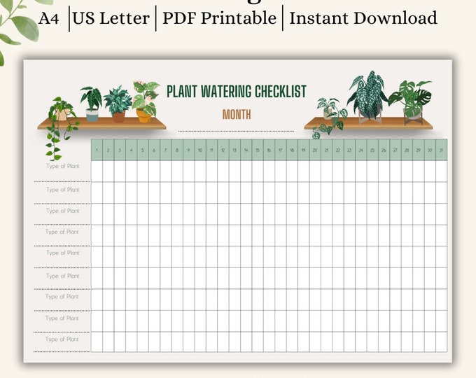 Plant Care Tracker PRINTABLE / Houseplant Care Log / Indoor Plant Care ...