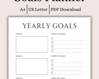 2026 Goal Setting Planner, Goal Tracker, Productivity Template, Yearly Goals, Monthly Goals, Weekly Goals, 2024 Goal setting