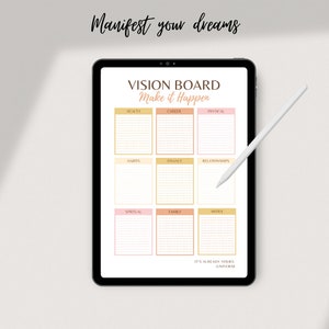 Vision Board Printable Planner Goal Planner Template - Etsy