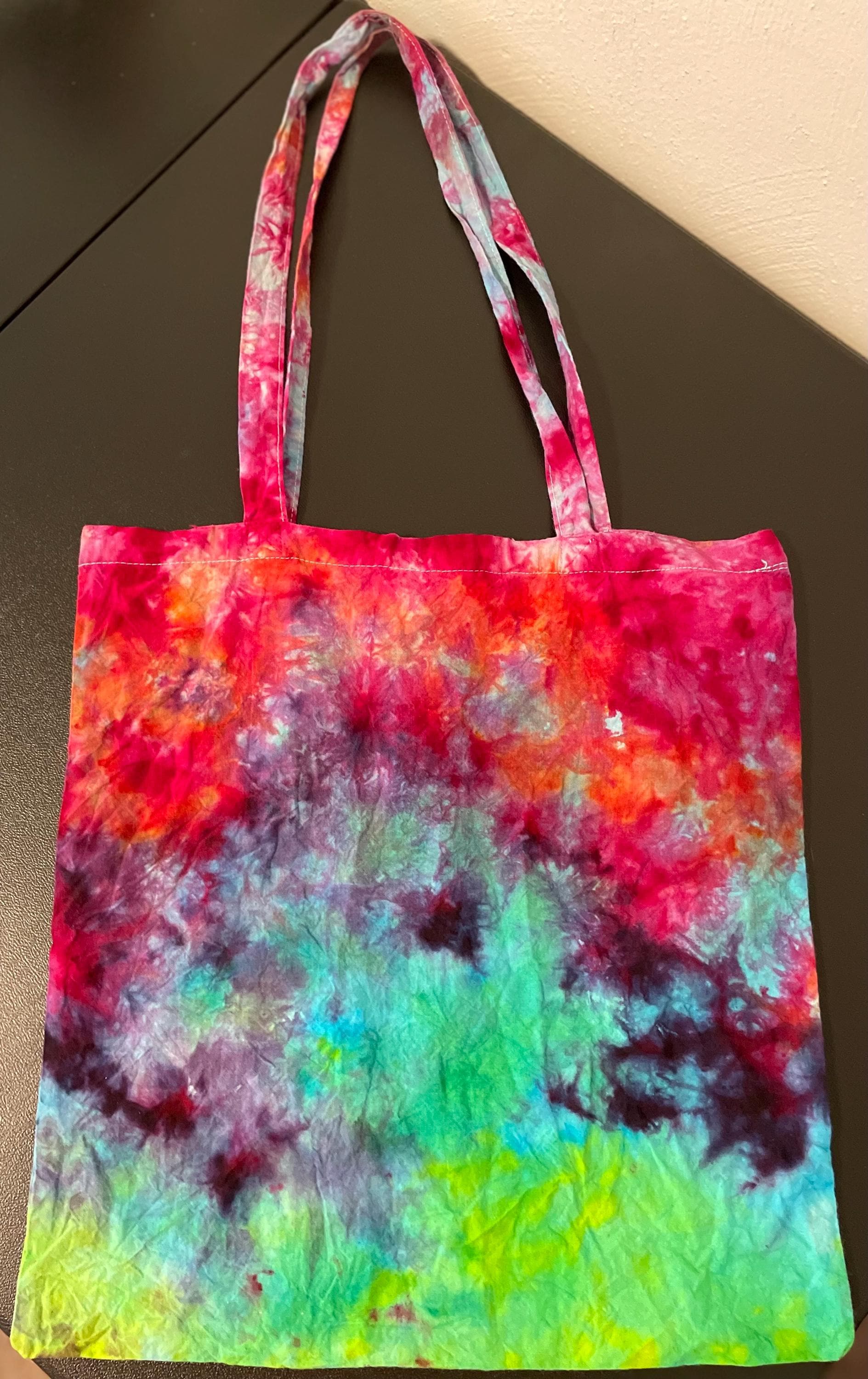 Tie Dye Tote Bag 14”x14” Scrunch, Beach Bag, Laptop Bag, Every Day
