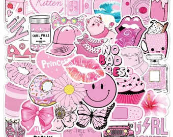 100 Cute Sticker Pack Pink Gifts for Her Butterfly Stickers Random VSCO ...