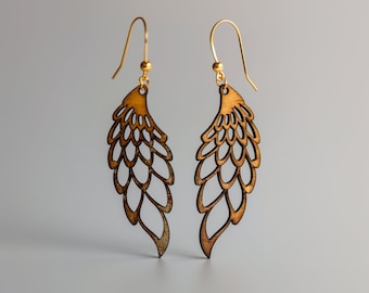Wing Wood Earring Svg Laser Cut File Digital Download