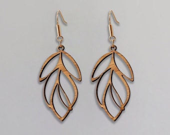 Leaf Wood Earring Svg Laser Cut File Digital Download
