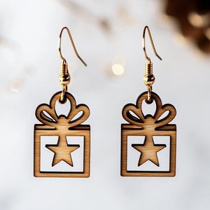 Weihnachtsgeschenk Holz Ohrring Svg Laser Cut Datei Digitaler Download