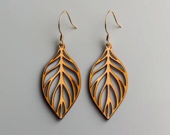 Leaf Wood Earring Svg Laser Cut File Digital Download