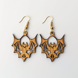Bat Halloween Wood Earring Svg Laser Cut File Digital Download