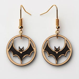 Bat Halloween Wood Earring Svg Laser Cut File Digital Download