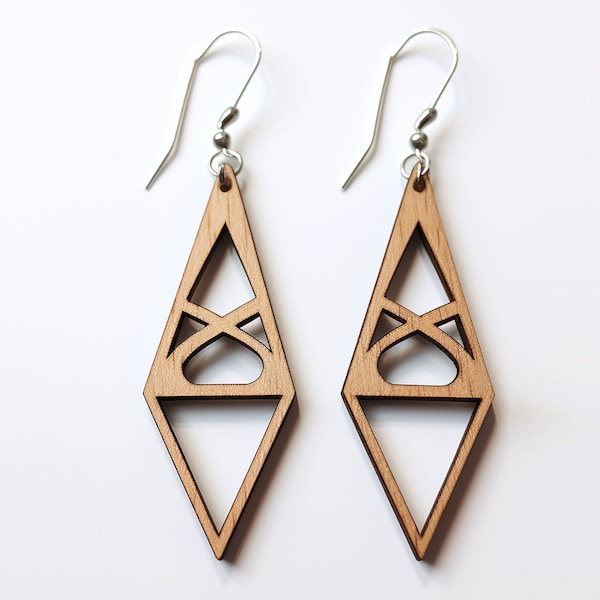 geometric Triangle  Wood Earring Svg Laser Cut File Digital Download