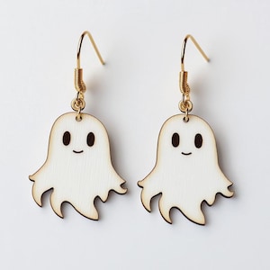 Ghost Halloween Wood Earring Svg Laser Cut File Digital Download