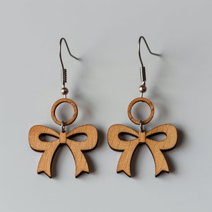 fiocco in legno orecchino Svg Laser Cut File Download digitale