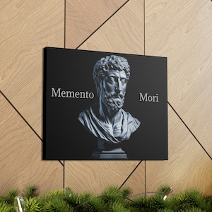 Memento Mori - Minimalist Marcus Aurelius Stoic Quote Canvas, Stoicism Philosophy, Ancient Roman Greek Motivational Inspirational Poster