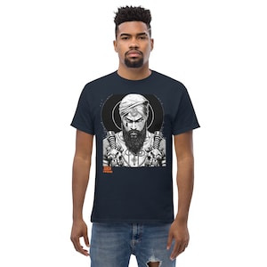 Sikh Cyberpunk Warrior - Unisex classic tee for Men and Women - Sikh Futurism Art Clothing Tshirt