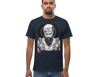 Sikh Cyberpunk Warrior - Unisex classic tee for Men and Women - Sikh Futurism Art Clothing Tshirt