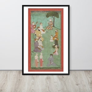 Vintage Sikh Kunst | Treffen von Guru Nanak, Mardana Sahab und anderen Sikh Gurus | um 1780 | Sikh Futurismus Digitaler Download