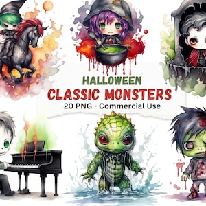 Cute Halloween Monsters Unleashed - Handcrafted Classic Horror Figures - Unique Spooky Decor