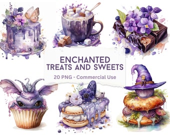 Clipart de dulces encantados: Postres mágicos PNG (uso comercial)