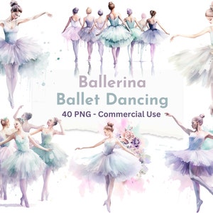 Ballerina Clipart: Ballet Dancing Girls PNG Illustrations (Digital Download)