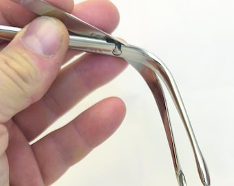 Antique Steel Gynecological Surgical Clamp – Medical Tool, Unique No. 23, Original Brand Instrument 1960s