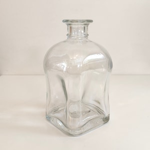 Vinpol Klare Viereckige Glas Flasche: 1970er Jahre Retro Dekor