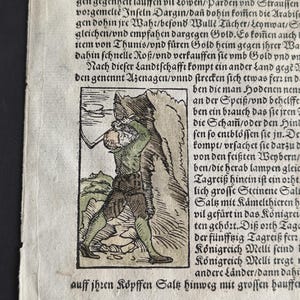 Holzschnittseite aus der Cosmographia Münster, doppelseitig, ca. 1580