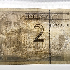 Estnische Krone, Original Unzirkuliertes altes Papiergeld, Alte Estnische Kroon Banknoten, Estnische Sammlerstücke Währung.