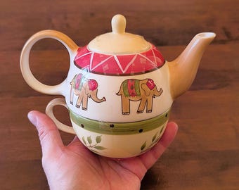 Porcelain Tea For One Set Elephant Motif Germany 1990
