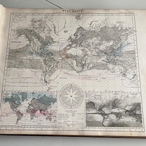Stieler&#39;s Hand Atlas, 1868 Eighth Edition, Full, Copper Engraved Maps