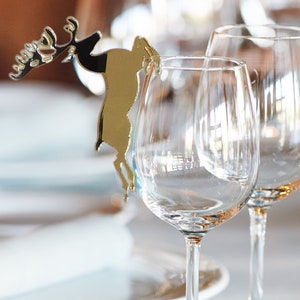 Decorazioni personalizzate con renne, decorazioni in vetro, tovagliette con renne, decorazioni natalizie, tovagliette, decorazioni per le feste in famiglia