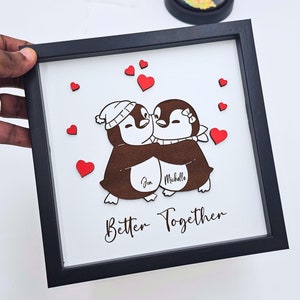 Anniversary Gift, Wood Anniversary Sign - Custom Couple Names Gift with Forever Flower, 3D Wooden Couples gift. Valentine&#39;s Day Gift