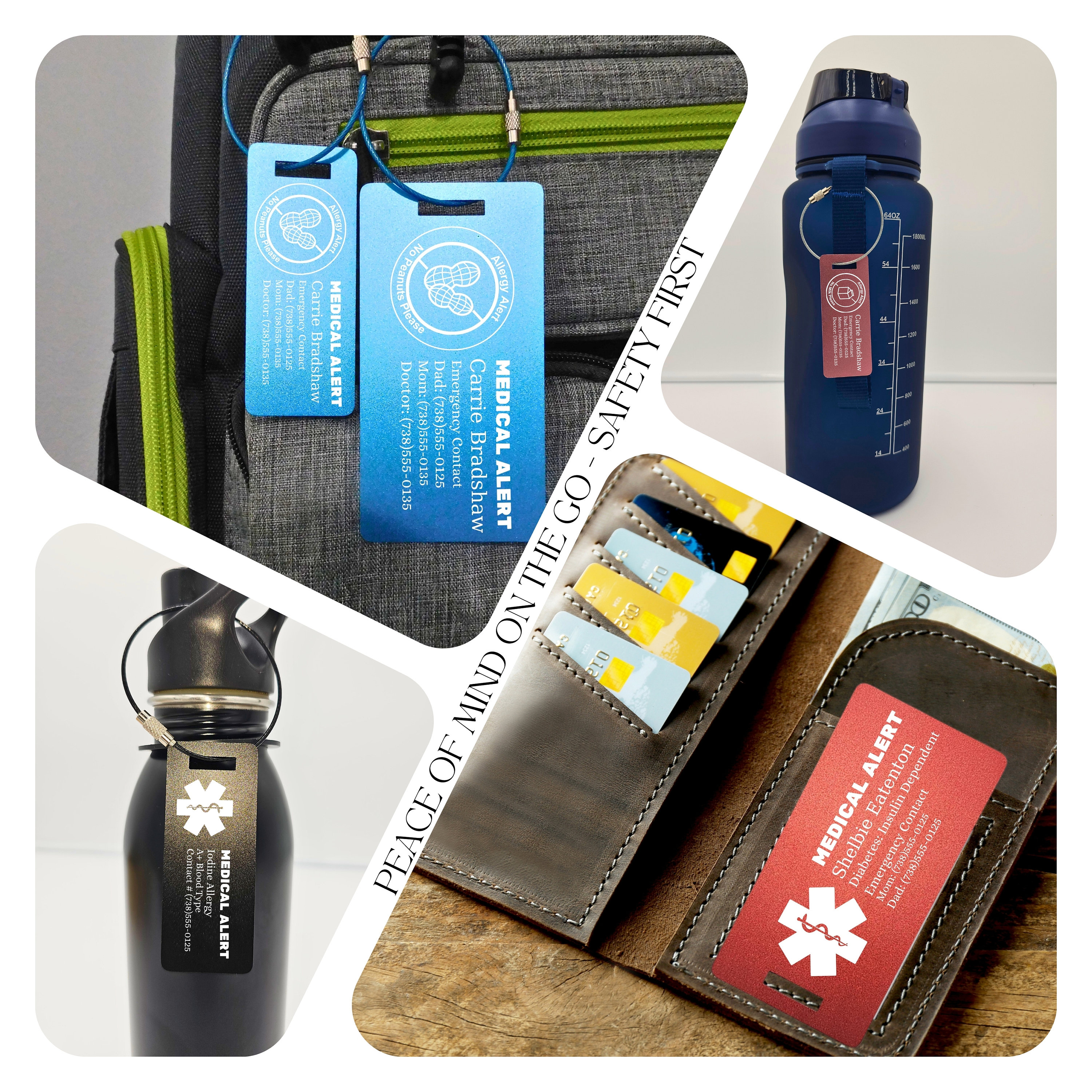 Customized Medical Alert ID NO MRI Awareness Keychain Personalized Medic Alarm Namplate Keyring Tag Disease Allergy Identification Reminder Men Women Wi