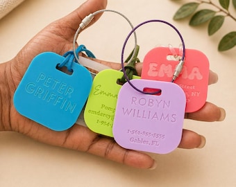Luggage Tags Personalized Travel Accessories, Bag Tags, Backpack Tag, ID Tags, Personalized Name Tags, Custom Luggage Tag, Name Keychain
