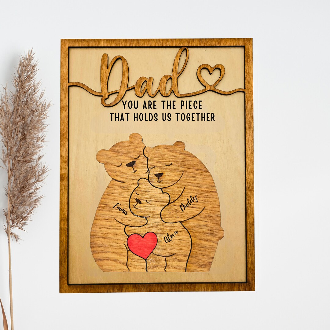 Personalized Bear Family Metal Sign - Gift Idea For Family/ Couple - Parents With Up To 3 Kids main image 1