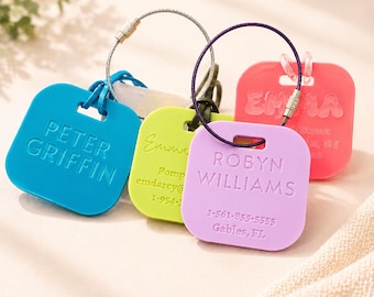 Backpack name Tags, Personalized Luggage Tags, customized luggage Name tags, Backpack name Tag, ID Tags, Custom Bag Tags for kids name label