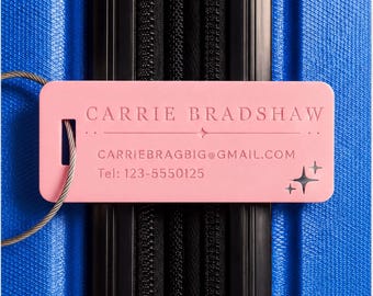 Personalized Acrylic Luggage Tag, Custom Engraved Name Tag, Colorful Bag ID for Suitcase, Backpack or Travel Gift