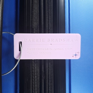 Discrete Luggage Tags, Bag Tag for Women Mothers day gift, Custom Engraved Tag, Modern travel gift for baggage suitcase identification