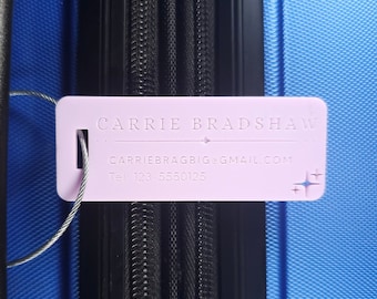 Personalized Acrylic Luggage Tag, Custom Engraved Travel Baggage Tag