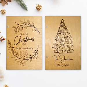 Portatarjetas de Navidad personalizado para tarjetas de Navidad pasadas, regalo de almacenamiento de recuerdos de tarjetas, recuerdos de vacaciones, regalo familiar de almacenamiento de Navidad