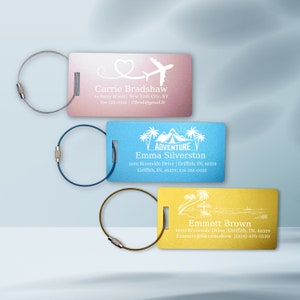 Engraved Aluminum Tag, Personalized Metal Luggage Tag, Travel Gift, Bag ID, Custom Images, Logos, Suitcase tag, Backpack, stocking stuffers