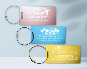 Engraved Aluminum Tag, Personalized Metal Luggage Tag, Travel Gift, Bag ID, Custom Images, Logos, Suitcase tag, Backpack, stocking stuffers