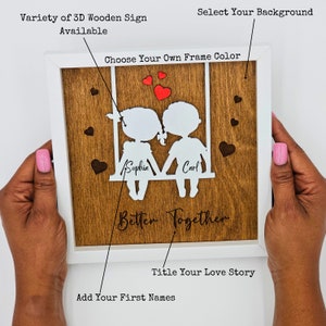 Personalized Heart-Shaped Wooden Art – Custom Couple Names & Date, “And So Together They Built a Life They Loved” – Romantic Anniversary Gift, Wedding Decor