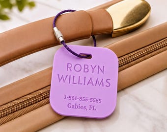 Custom Acrylic Luggage Tag, Personalized Bag Tag with Name and Address, Monogram Travel Tag for Backpack or Suitcase, Backpack Accessory