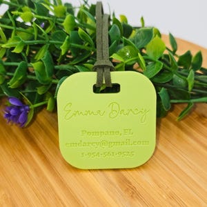 Personalized Acrylic Luggage Tag, Travel Gift, Bag ID, Custom Images, Logos, Suitcase tag, Backpack tag, Bag Tag, Travel Accessories, ID Tag