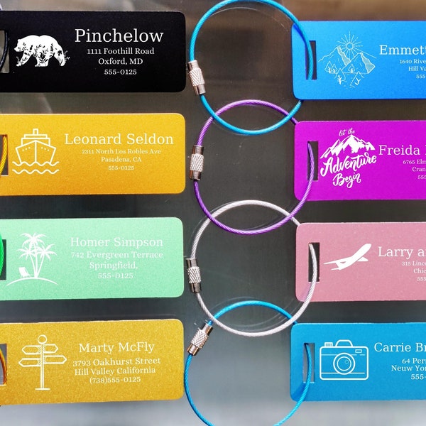 Metal Luggage Tag Etsy