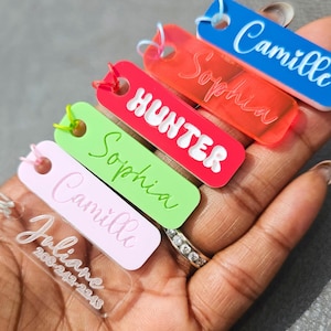 Personalized Small Zipper Tag | Backpack Tag | Lost Tag | Back to School Tag | Mini Keychain | Lunch Bag Tag | Water Bottle Name Tag