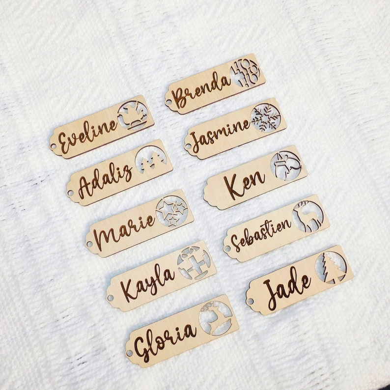 Wooden Name Tag Wedding Name Tags Christmas Stocking Tags Etsy